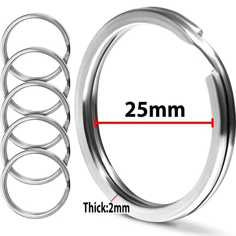 

10/20pcs Stainless Steel Key Rings 20/25/28/30/35mm Round Flat Line Split Rings Keyring for Jewelry Making Keychain DIY Findings 10pcs