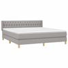 3130529 vidaXL Lit à sommier tapissier avec matelas Gris clair 180x200cm Tissu