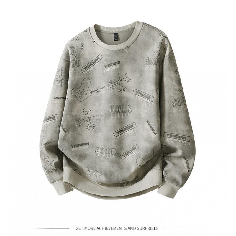 Oversized Crew Neck Long Sleeve Sweatshirt Men Women Plus Size Up To 8XL Cotton-Lined Casual Wear