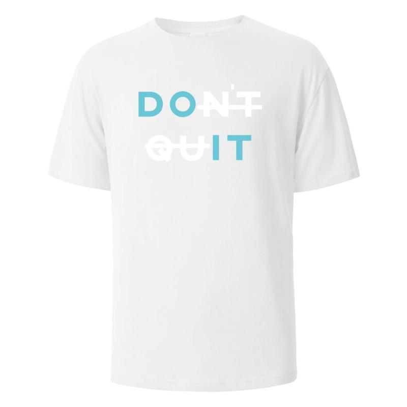 Men's Printed T-Shirt Dont Quit Basic Streetwear Cotton Tops For Men Women Summer Breathable Short-Sleeved O-neck Basic Tees