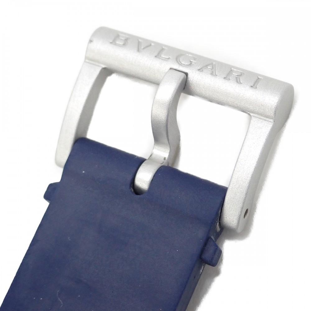 Bvlgari 103514 Uhren Gummi Herren weißes Zifferblatt