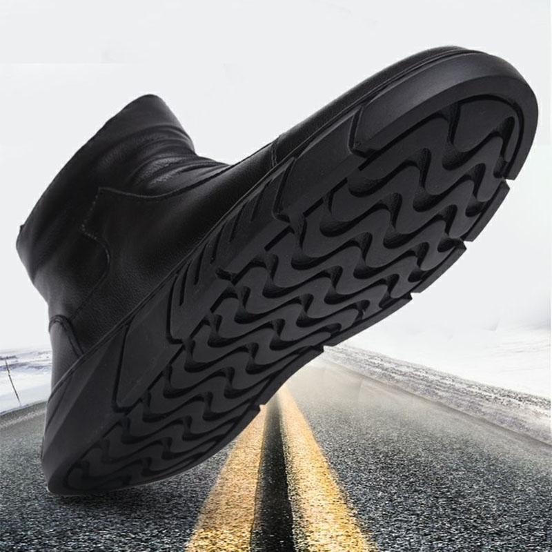 Boots Spring and Autumn Leather Breathable High-top Casual Leather Shoes Men's Business British Style Leather Boots