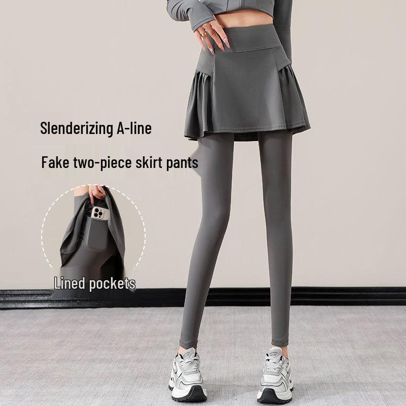 Women's High-End Yoga & Pilates Suit: Jacket, Skirt, Pants for Autumn/Winter 2024 Fitness & Running