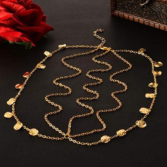 Headpiece Round Sequin Drop Layered Alloy Dance Head Chain Piece Headwear Women Hair Accessory