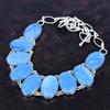 Owyhee blue opal necklace 925 sterling silver necklace genuine gemstone jewelry adjustable chain necklace engagement gifts handmade necklace