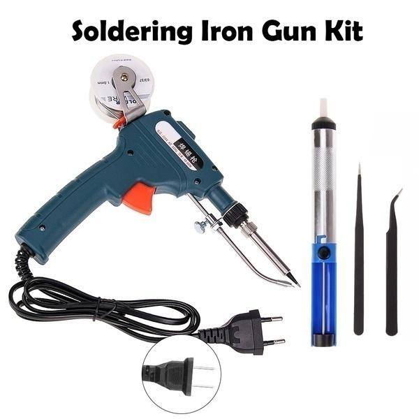 Professional 110V/220V Hand-held Electric Soldering Iron Automatically Send Tin Gun Soldering Station Welding Repair Tool Welder Gun/Soldering Pen