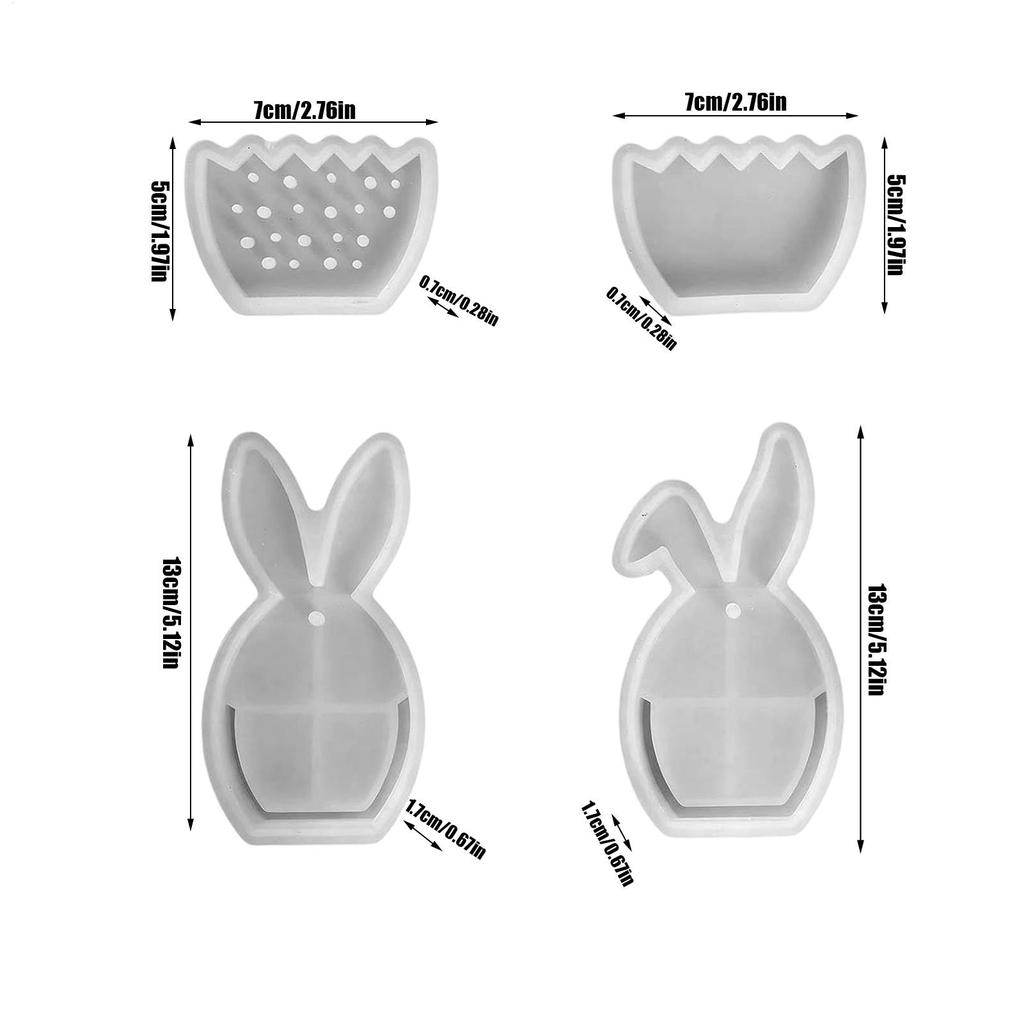 Silicone Molds Easter Silicone Semi-Transparent Craft Tool 3D Rabbit Mould For Holiday Birthday Party Home Indoor Family Friends