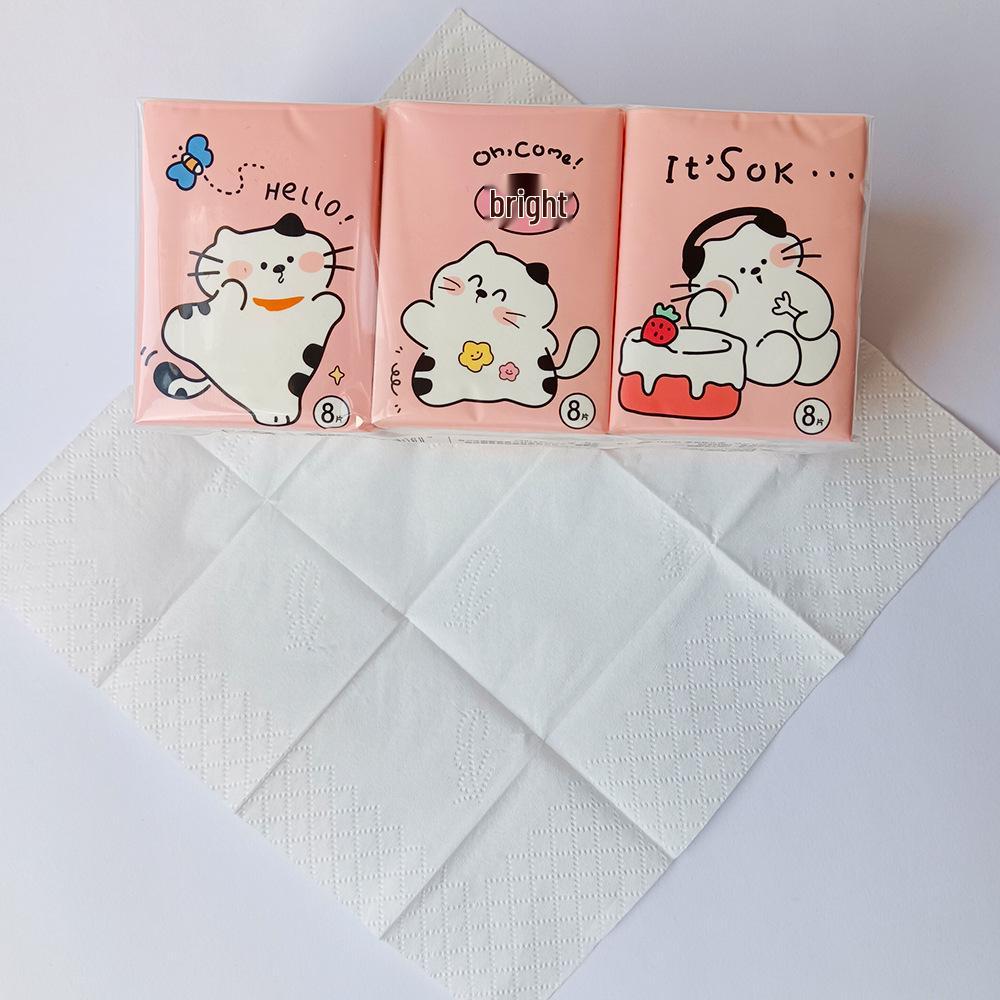 Forest Kiss Pocket Tissues: Cute Greedy Bear Design, Portable and Soft Pocket-Sized Facial Tissues.