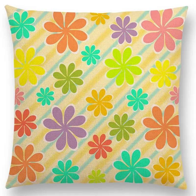 Newest Floral Sofa Pillow Case Geometric Landscape Tropical Joy Mandala Flowers Squares Arrow Cushion Cover