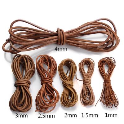 2-5m 2,5 3 4 mm Echtes Lederband Schnur Seil für DIY Halskette Armband DIY Schmuckherstellung Zubehör Schmuckzubehör