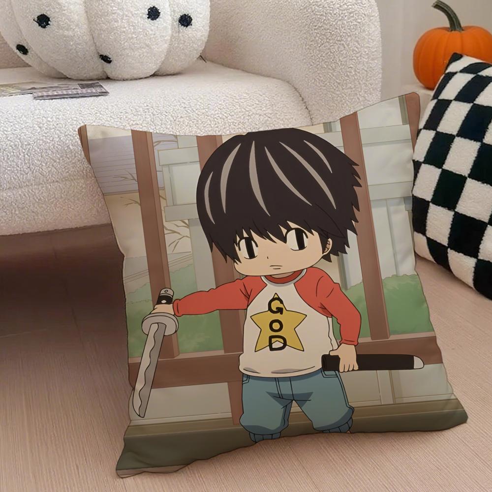 Cute Anime K-Kotaro Lives Alone Pillow Case Anti-dustmite Pillowcase Invisible zipper silky short plush Sofa cushion cover