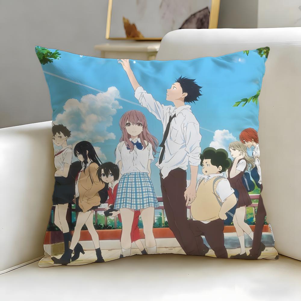 classic anime koe no Katachi Cushion Cover Soft  EasyWash Pillow Case  Versatile for Couch Bed Travel and Office