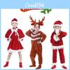 Extravagant Toddler Adult Elk Santa Claus Costume For Xmas Party