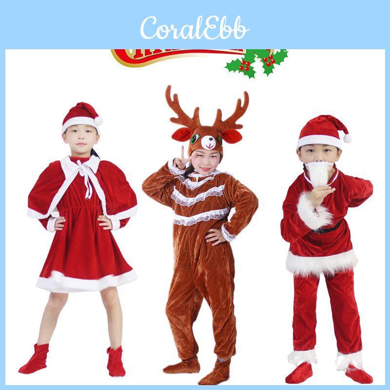 Extravagant Toddler Adult Elk Santa Claus Costume For Xmas Party