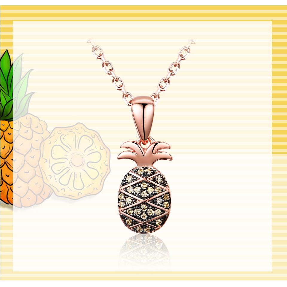 Umcho Søt ananas anheng Halskjede ekte 925 sterling sølv smykker for jenter Barn bursdagsgave fine smykker