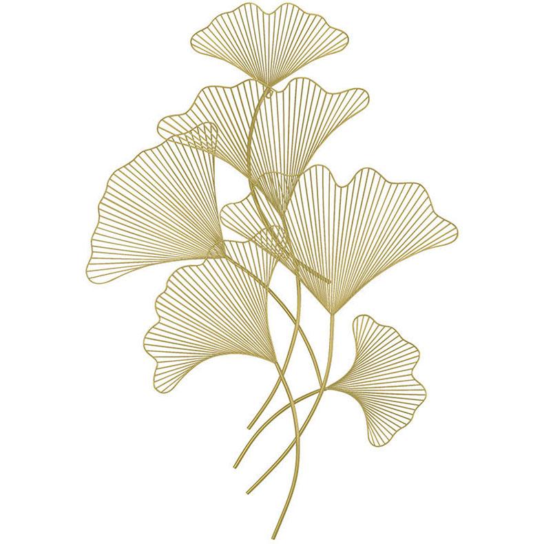 Chinese Wrought Iron Ginkgo Leaf Wall Sticker Accessories Home Living Room Wall Mural Decoration Office Hotel Wall Decor Items