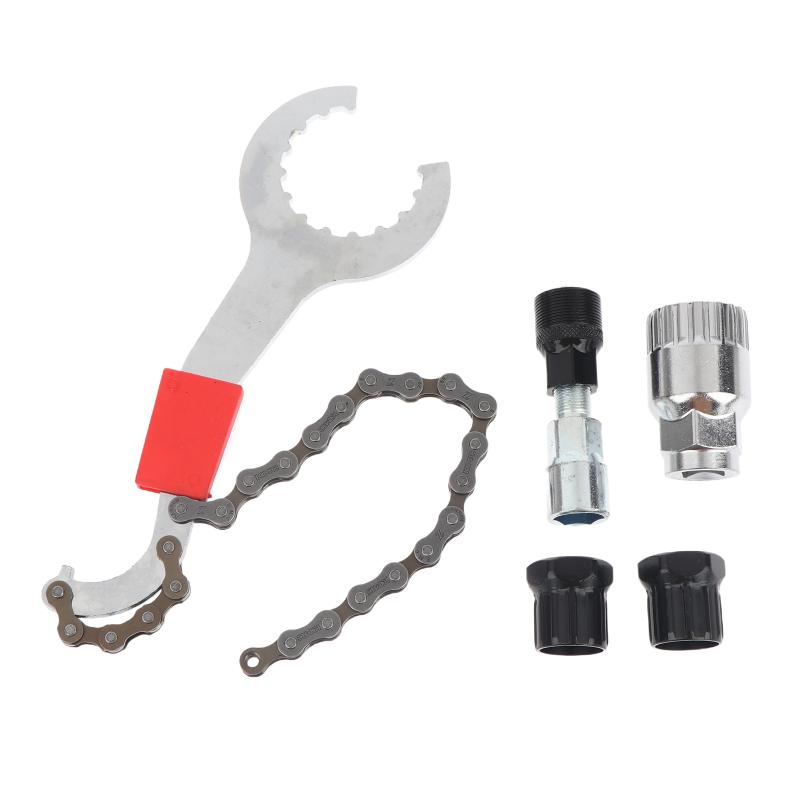 Bicycle Repair Tool Kit Mountain Road Bike Chain Whip Pedal Wrench Crank Puller Removal Multi-Function Bike Maintenance Set