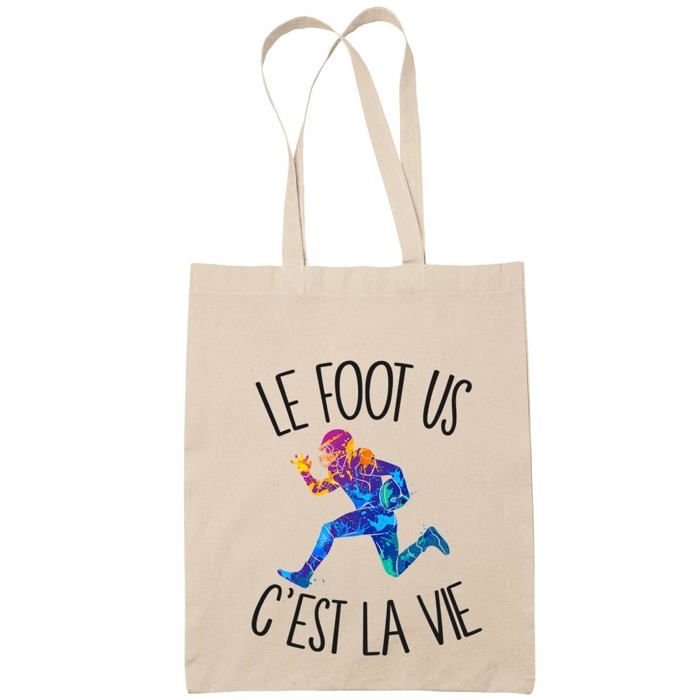 Tote bag football americain c'est la vie | Idée Cadeau Sac cabas Bandoulière, Sac de Plage | Imprimé en France