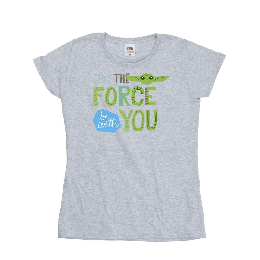 STAR WARS Womens/Ladies The Mandalorian May The Force Be With You Cotton T-Shirt
