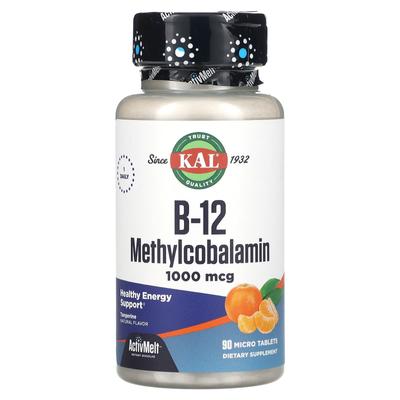 B-12 Methylcobalamin, Tangerine Flavor, 1000 Mcg, 90 Micro Tablets