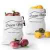 Potato Onion Storage Bag Keep Fresh Vegetable Fruit Organizer Drawstring Canvas Bags Reusable Sacks Holds Keeper Large Capacity