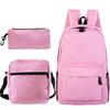 Backpack set, heat transfer student schoolbag, Oxford cloth backpack + shoulder bag + pencil case three-piece set