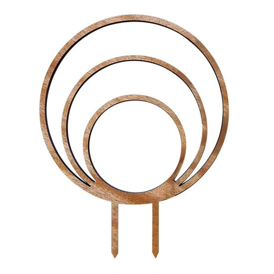 Round Wooden Plants Trellis Indoor Outdoor Potted Flowers Plants Climbing Small Houseplants Vine Ivy Support Concentric Circles Stake