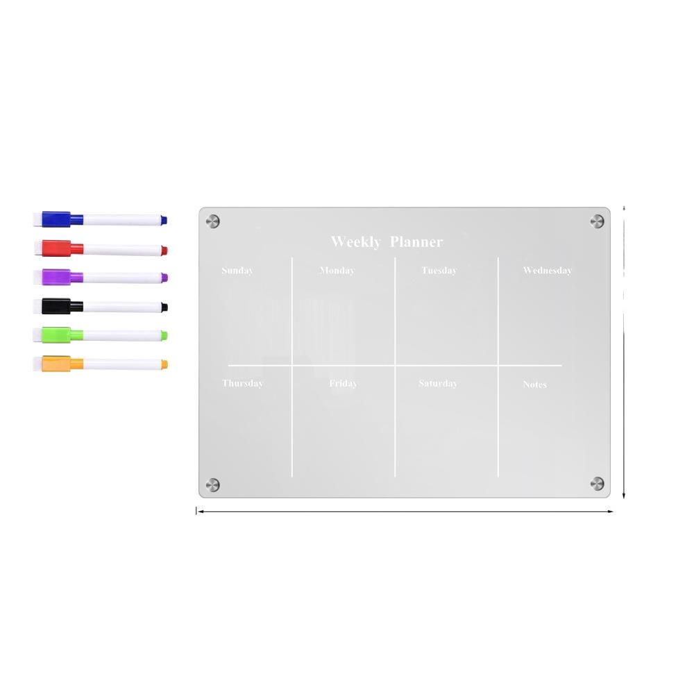 Şeffaf Akrilik Buzdolabı Magneti Takvim Yeniden Kullanılabilir Haftalık Planlayıcı Manyetik Program Panosu Mutfak Ofis Düzenleyici Memo Hediye Fikri