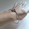 Silver Bracelet with Natural Garnet 2.862ct, Cubic Zirconia, Item Weight 8.48 G (2206736)