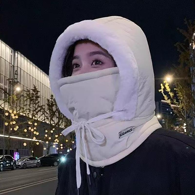 Cold Weather Thermal Balaclava Scarf Winter Windproof Hood Hat Plush Neck Warmer Ski Face Mask For Outdoor Activities