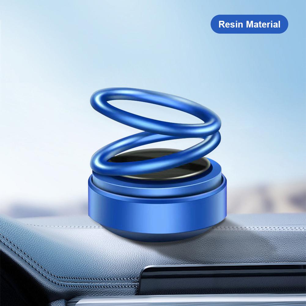 Solar Car Air Freshener Interstellar Double Ring Rotating Car Perfume Fragrance Aromatherapy Diffusing Car Interior Decor