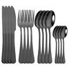 Pink Gold Cutlery Set Stainless Steel Dinnerware Set 16Pcs Knives Forks Coffee Spoons Flatware Set Kitchen Dinner Tableware Set