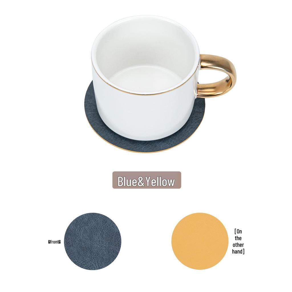 Water Drop Cowhide-Style Double-Sided Placemat: Anti-Scalding Heat Insulation Coaster, Ins Style.