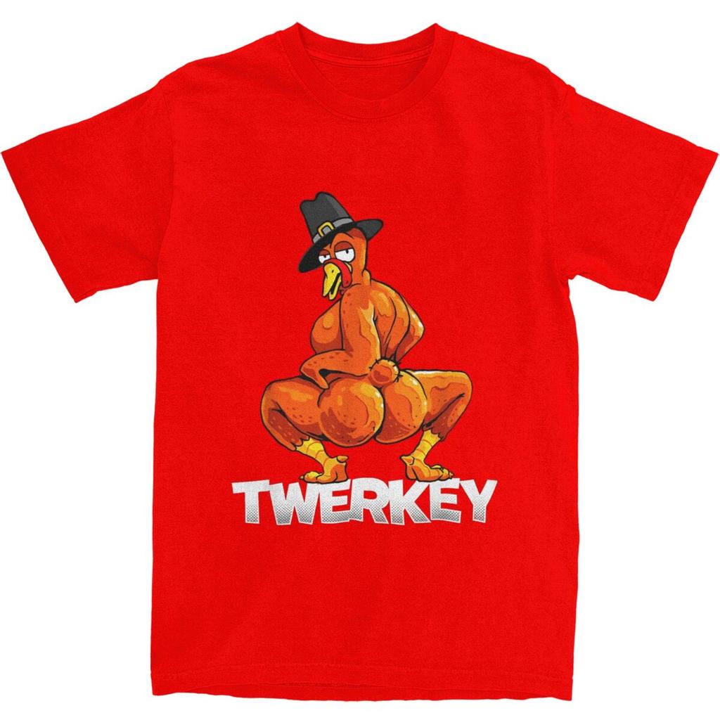 Twerkey Twerking Turkey Pilgrim T Shirt Summer Thanksgiving Twerk Turkey T Shirts Cotton Tshirt For Men Short Sleeves Tops