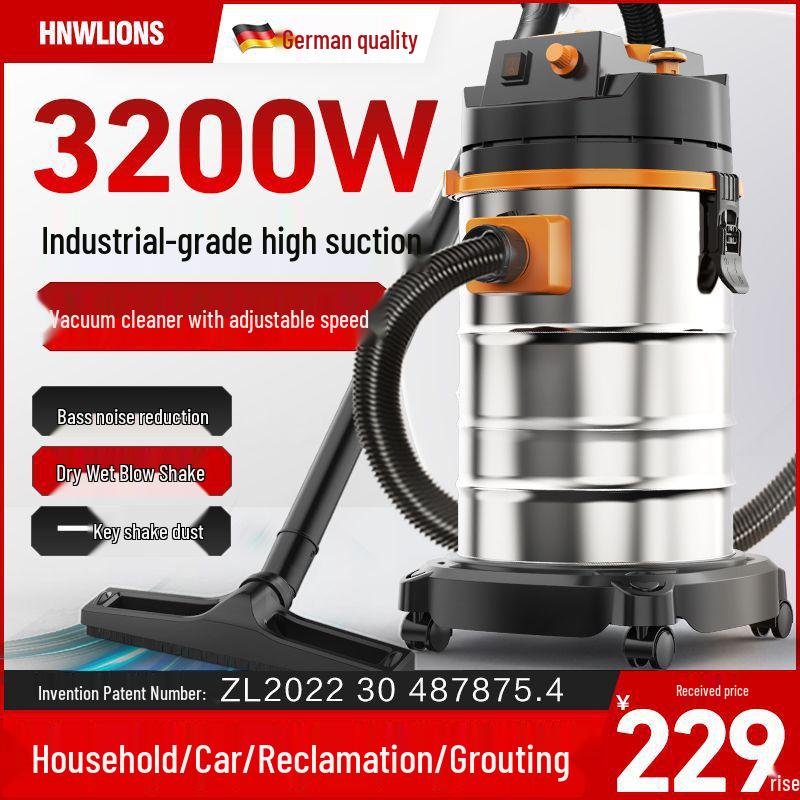 High Suction Vacuum Cleaner for Wet/Dry Use - Ideal for Initial and Grout Cleaning, Car Washing, and Industrial Needs