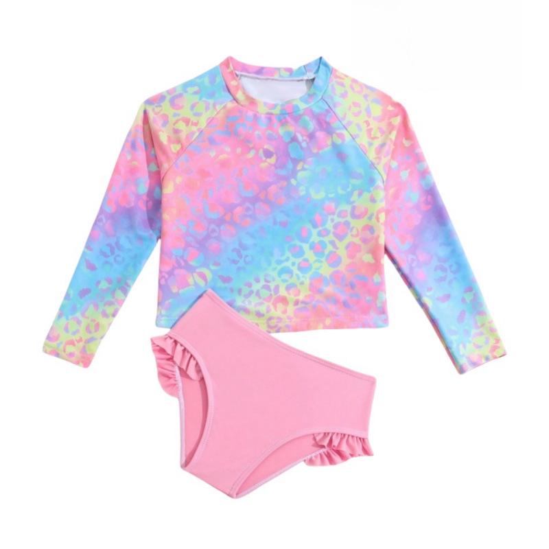 

Girls Long Sleeve Printed Sunscreen Swimsuit 7 Years