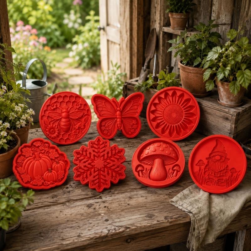 Dekorative Garten-Guss-Trittsteine für Zementstücke, Flexibles Mehrzweckwerkzeug für Hofgestaltung und Rasenkanten-Design