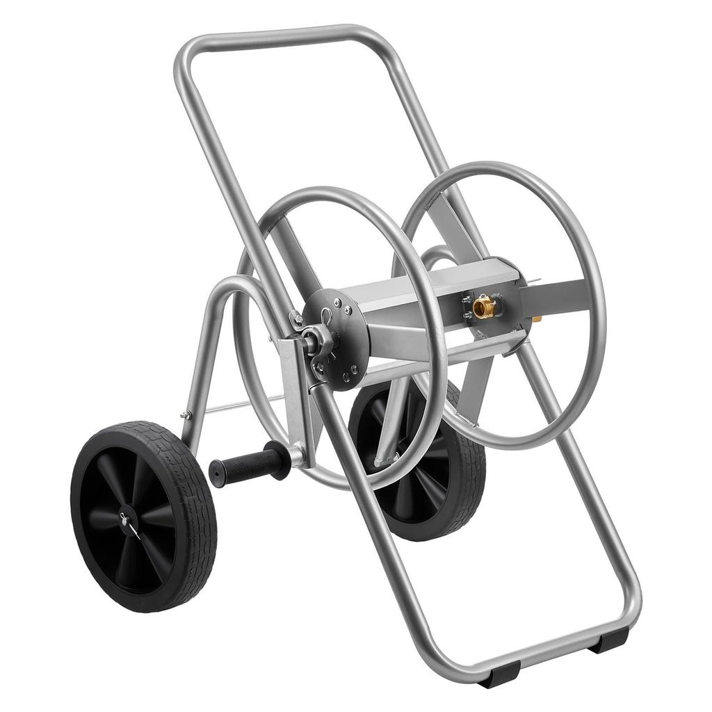 Wasserschlauch-Aufrollerwagen, 6096/9144 cm Hochdruck-Gartenschlauchwagen, Schlauchaufrollerwagen mit zwei Rädern, Griff & Robuster Netz-Aufbewahrungskorb, Tragbar