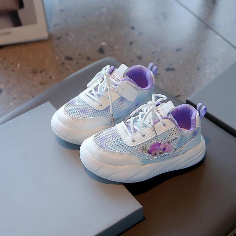 

Летние детские сетчатые дышащие низкие кроссовки с рисунком для девочек, износостойкие кроссовки с мягкой подошвой 37 лавандовый