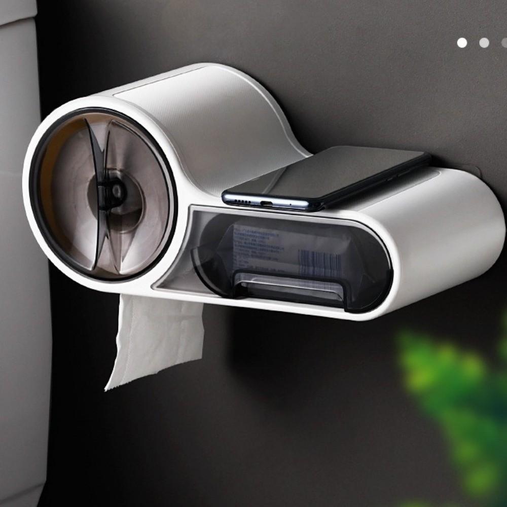 Wall Mounted Toilet Paper Storage Box Plastic Material Toilet Paper Dispenser Household