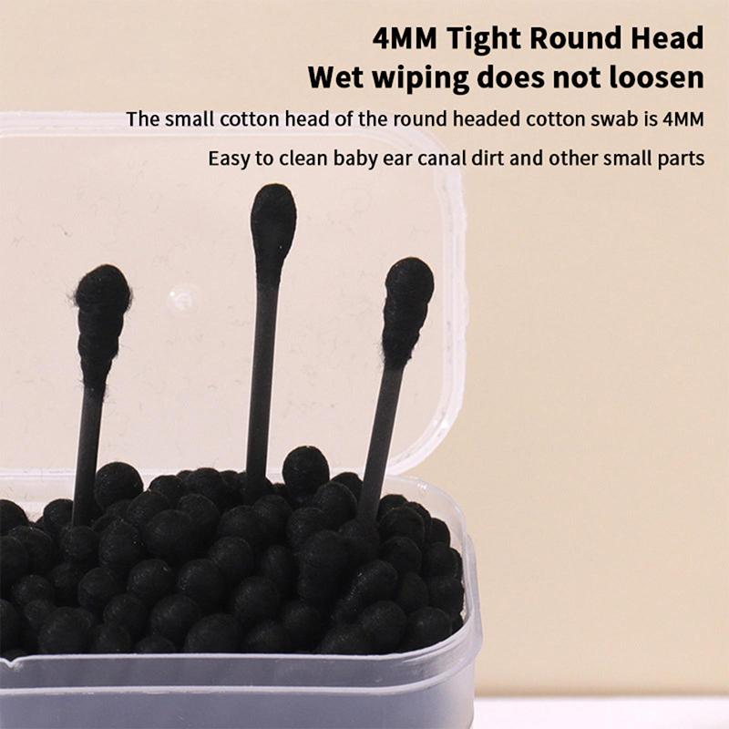 100Pcs/Box Double Head Cotton Swab Stick Ear Spoon Ear Clean Makeup Manicure Cotton Swabs Disposable Cleaning Tools