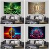 Virtual Currency Bitcoin Colorful Tapestry Wall Hanging Hippie Flower Wall Carpets Dorm Decor Wall Art Decor