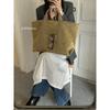 Retro Suede Large Capacity Tote Bag for Women - Korean Style Autumn/Winter