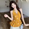 Design sense printed sling vest women's summer new waist sweet spice girl sleeveless thin bud neck top