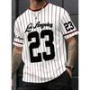 Pasek 23 Los Angeles Nadruk Dekolt V Krótki Rękaw Koszulka Letnia Koszulka Graficzna Koszulki Baseballowe Plus Size Damska Męska Koszulka Sportowa