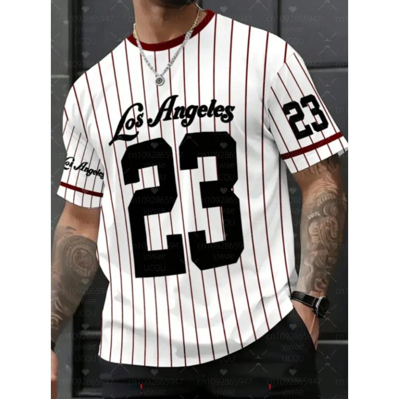Pasek 23 Los Angeles Nadruk Dekolt V Krótki Rękaw Koszulka Letnia Koszulka Graficzna Koszulki Baseballowe Plus Size Damska Męska Koszulka Sportowa