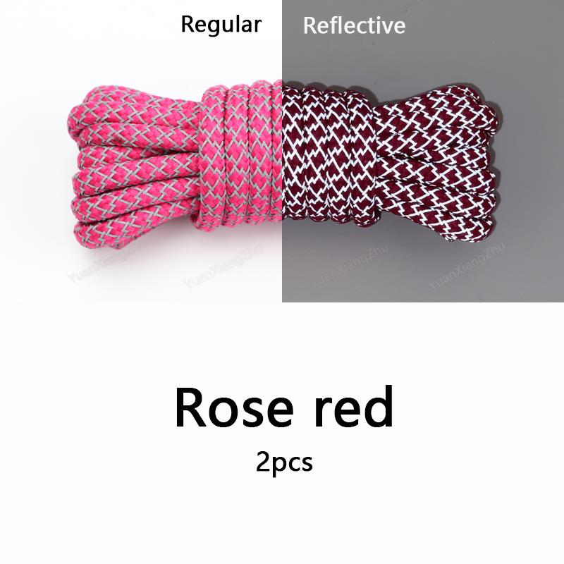 1Pair Reflective Shoelaces Quality Sneakers Shoelaces Round Laces for Shoes Diameter 0.4cm 100/120/140/160cm 1Pair Shoestrings