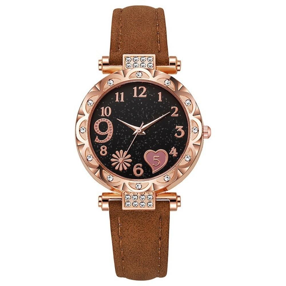 Light Luxury Leather Band Women's Watch Rhinestone Fresh Design Quartz Watch Ladies Watch Daily Wear