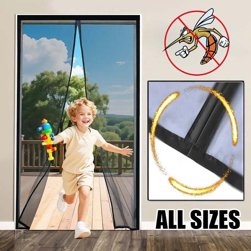 Strong Magnetic Door Mosquito Net Screen Mesh Custom Size Black,White,Gray Curtain Fly Insect Auto Closing Invisible for Outdoor