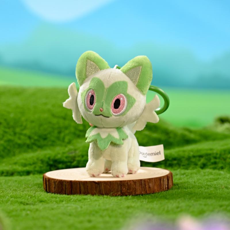 Genuine Sprigatito Love Serie Kawaii Plush Stuffed Toy Keychain Backpack Pendant Keyring Doll Birthday Gifts For Kid Boy